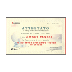 Attestato Kyocera