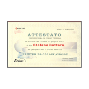 Attestato Kyocera