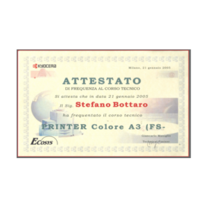 Attestato Kyocera